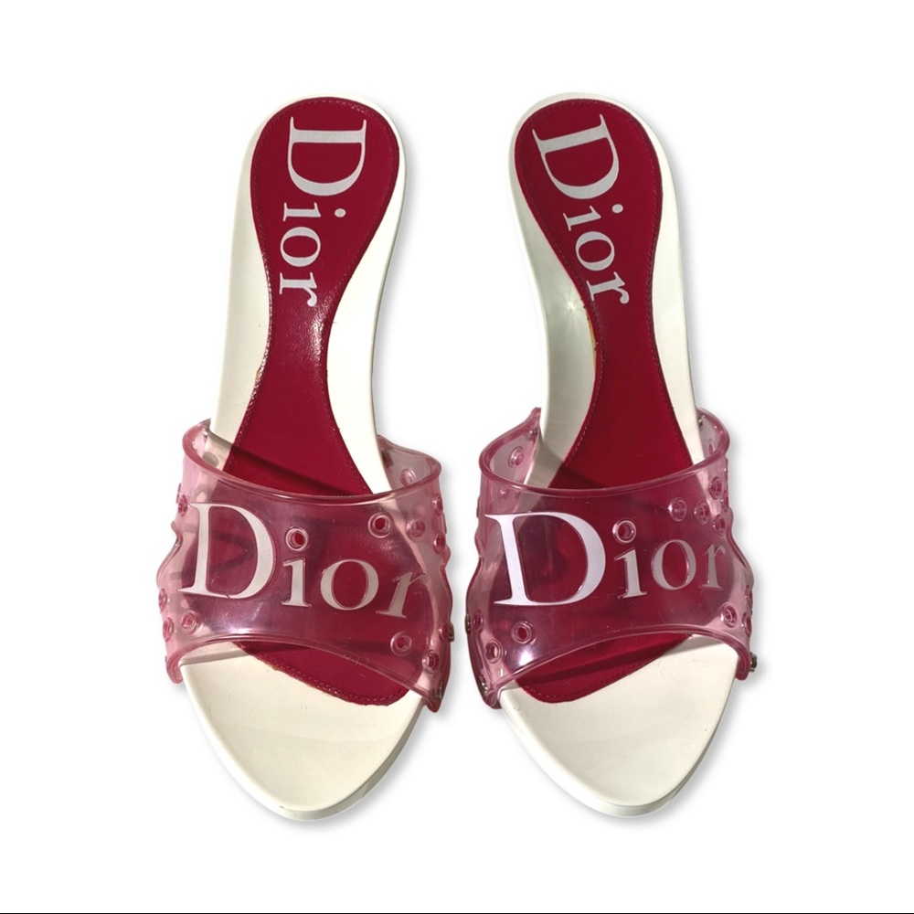Dior Pink Jelly Platform Sandals